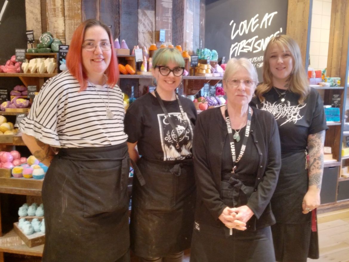 Manager Catrin, left, with a few of her Lush colleagues