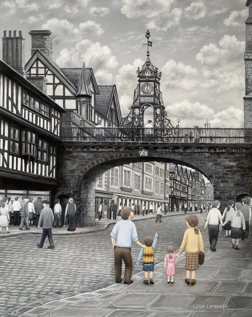 A Walk Through Time - Chester Times Oil Painting and limited edition