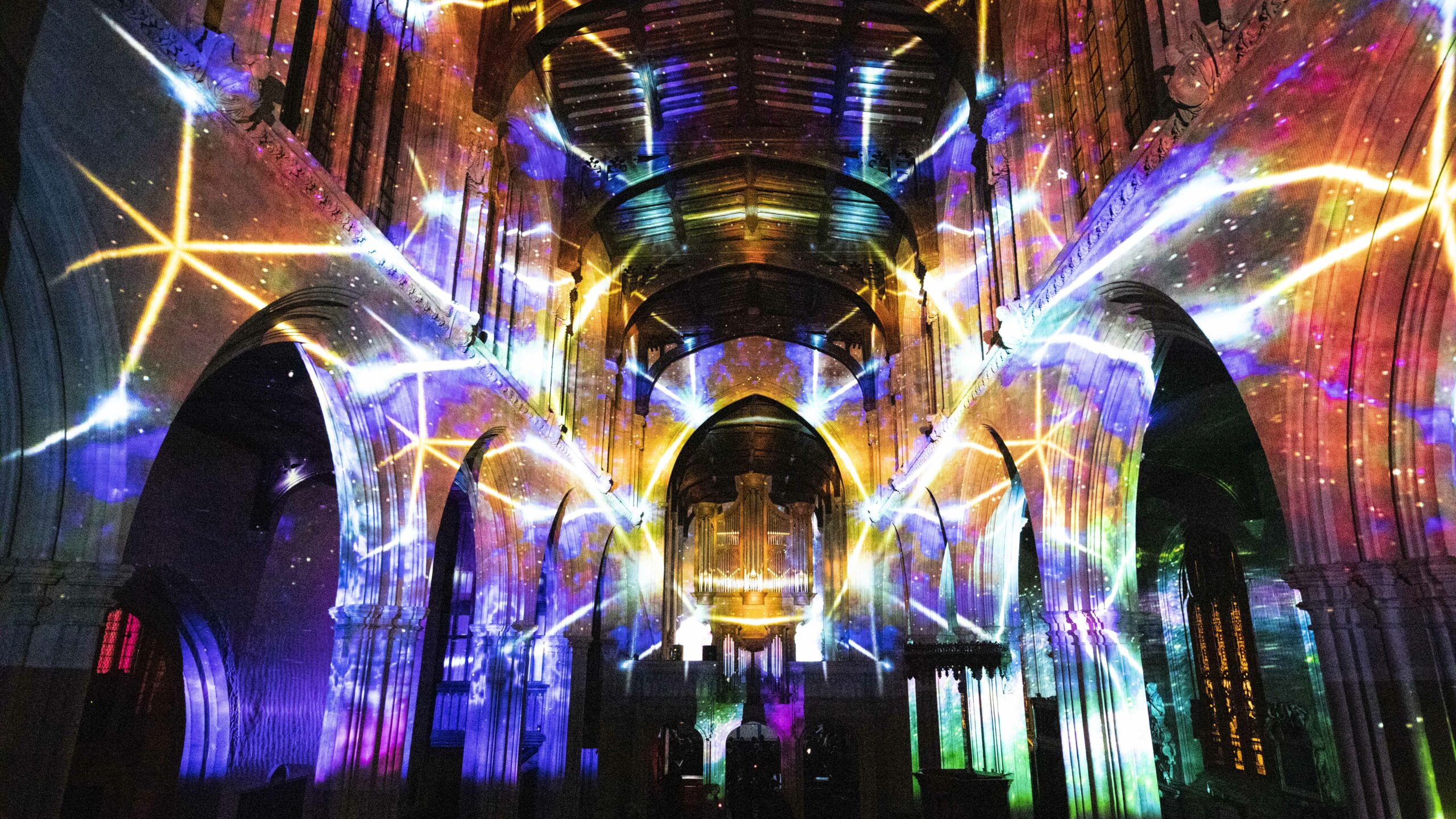 Chester Cathedral Discovery Light Display Copyright Luxmuralis.