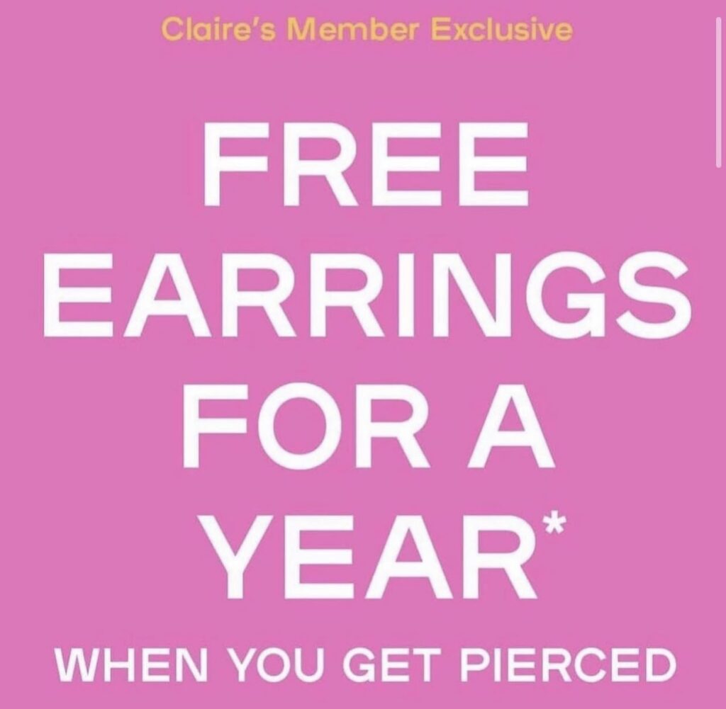 Claires Accessories Free Earrings